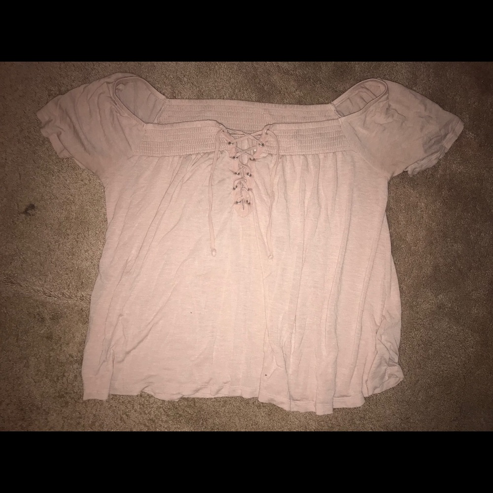 Super soft shoulder-less top